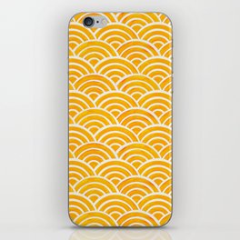 Japanese Seigaiha Wave – Marigold Palette iPhone Skin
