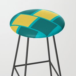 Diagonal cubes | green and teal colour Bar Stool