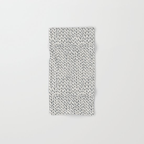 Hand Knit Grey Hand & Bath Towel