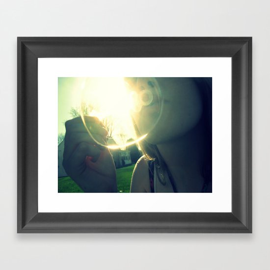 Blowing Bubbles Framed Art Print