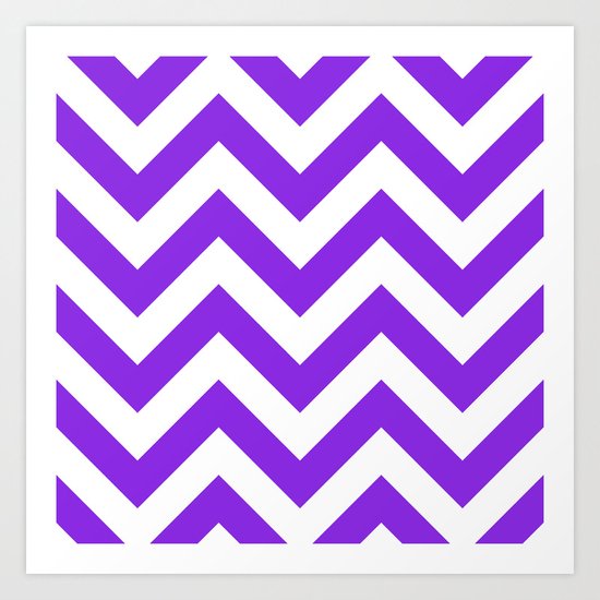 Large chevron pattern / blue violent Art Print