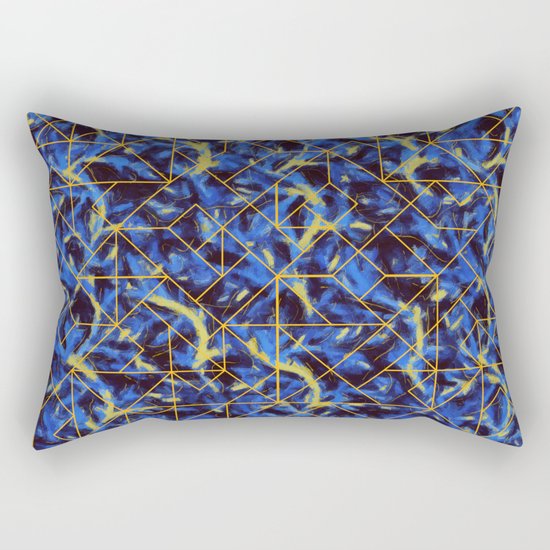 The Blue and Yellow Rectangular Pillow