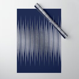 Linear Blue & Silver Wrapping Paper