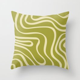 Groovy Abstract Lines - Lemon Ginger Throw Pillow
