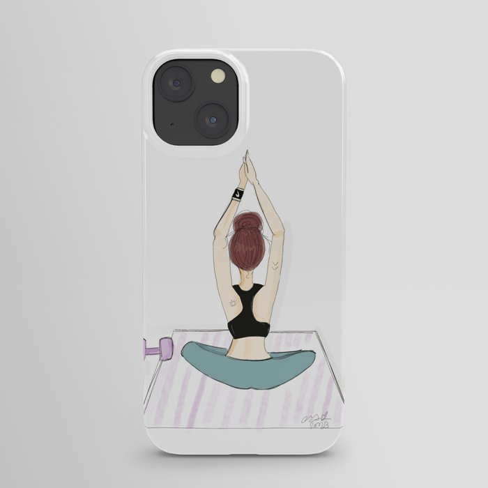 Yoga, girl, fashion illustration iPhone Case
