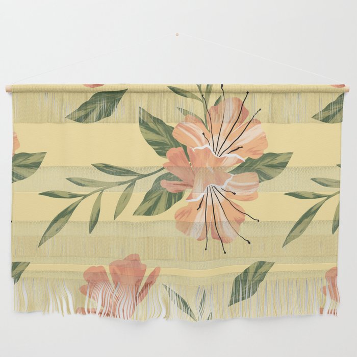 Yellow Peach Floral Wall Hanging