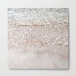 Peach Sand Sunny Shoreline | Beach Vibes Metal Print
