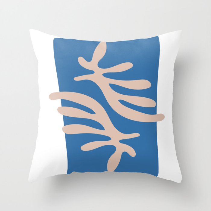 Coral Leaves Cutouts Throw Pillow