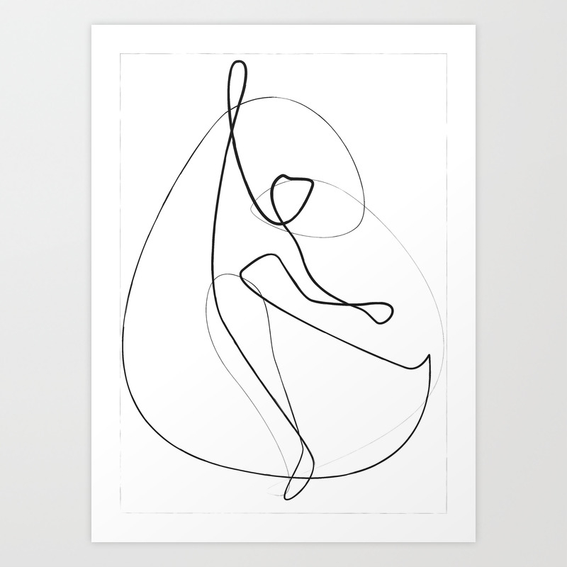 Abstract Outline Illustration Black And White Figure