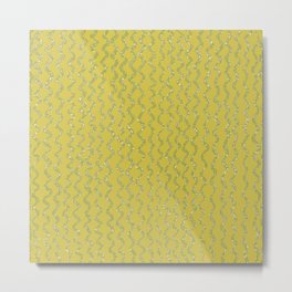 Squiggles In The Sun - Lime and Avocado Green Metal Print