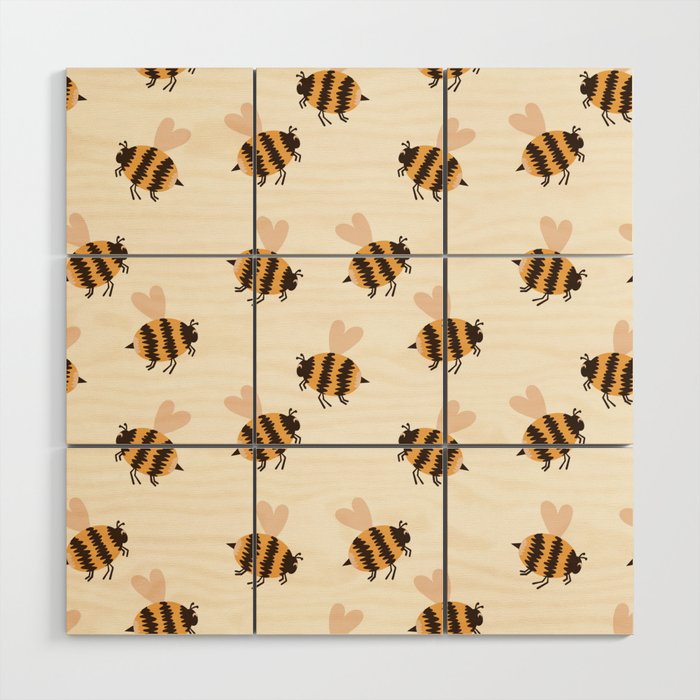 Bee happy Wood Wall Art