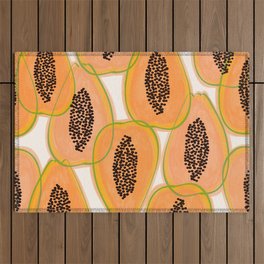 Papaya Cravings #illustration #pattern Outdoor Rug