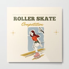 Roller skate competition sport Metal Print