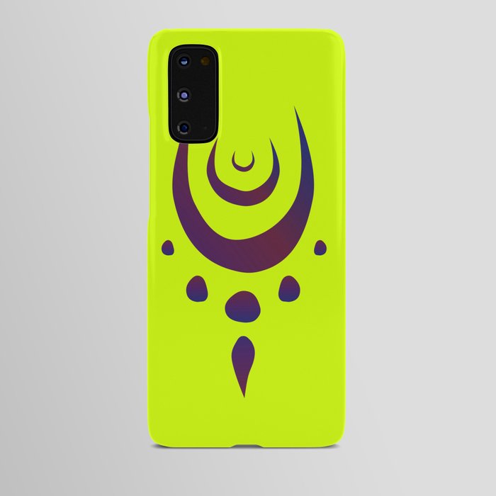 Purple dream catcher on a bright acid yellow background Android Case