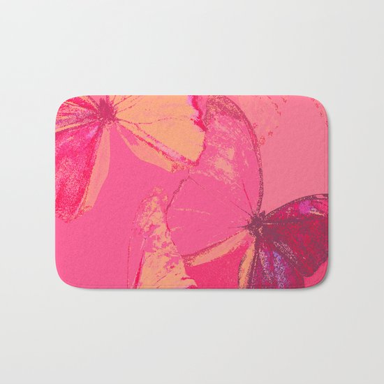Butterflies in red shades Bath Mat