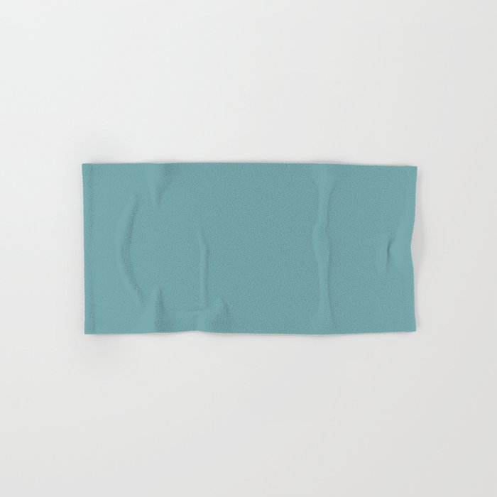 Medium Aqua Gray Solid Color Pantone Nile Blue 15-5210 TCX Shades of Blue-green Hues Hand & Bath Towel