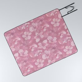 Boho Pink Floral Picnic Blanket