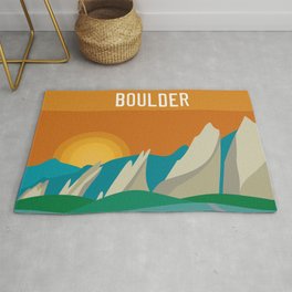 Boulder, Colorado - Skyline Illustration by Loose Petals Rug