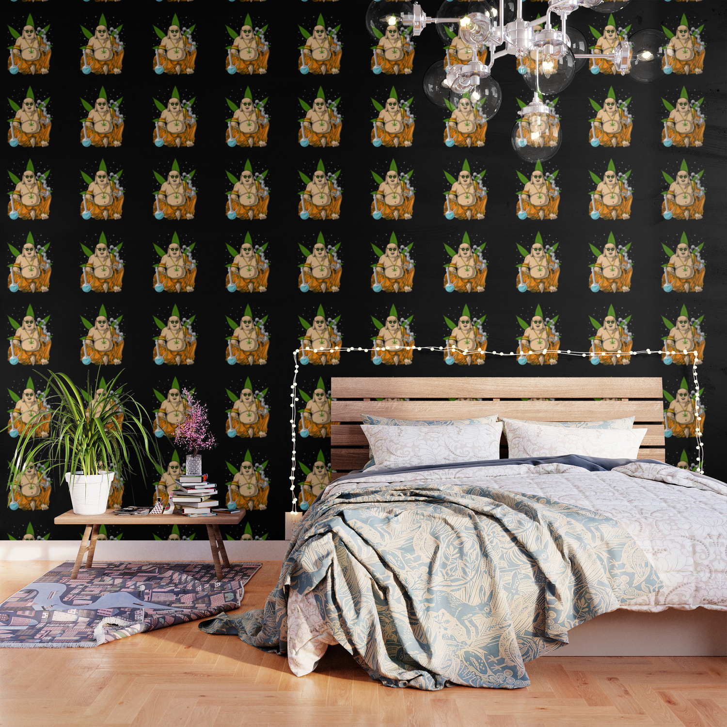 Buddha Weed Smoking Stoner Wallpaper By Teecave Society6