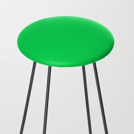 Malachite Green Solid Color Popular Hues Patternless Shades of Green Collection - Hex Value #0BDA51 Counter Stool