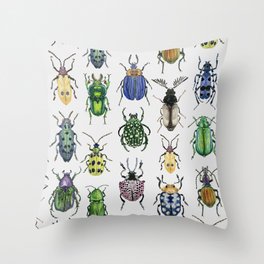 Colourful Bugs Throw Pillow
