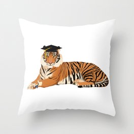 Graduation Tiger Throw Pillow