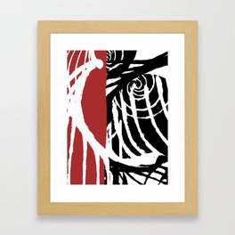 abstract rakes red white black Framed Art Print