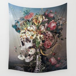 Flower skull Wall Tapestry