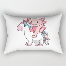 Transgender Flag Pride Lgbtq Axolotl On Unicorn Rectangular Pillow