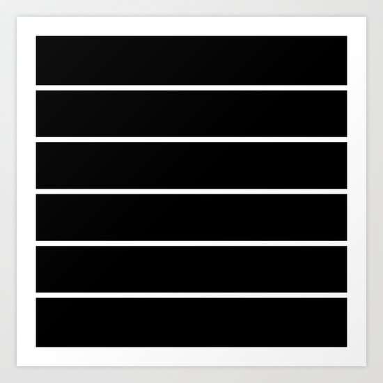 Black White Pinstripes Art Print