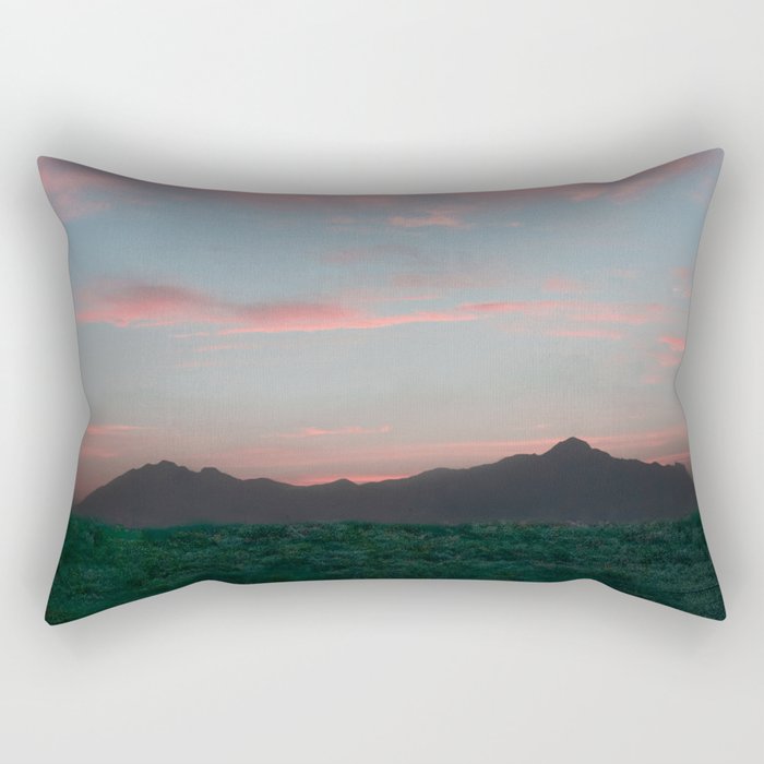 Mexico Photography - Beautiful Pink Sunset Over The Mountains Rectangular Pillow