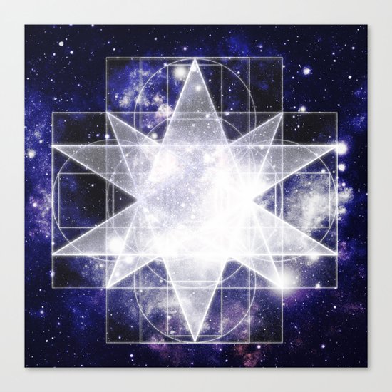Sacred Geometry : Dark Blue Galaxy Canvas Print
