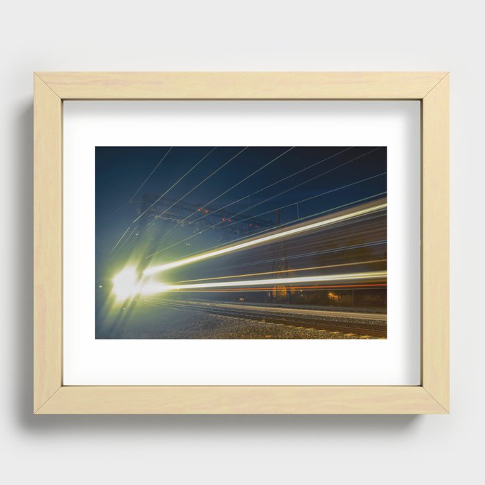 Night Train Abstract Night Photograph Recessed Framed Print