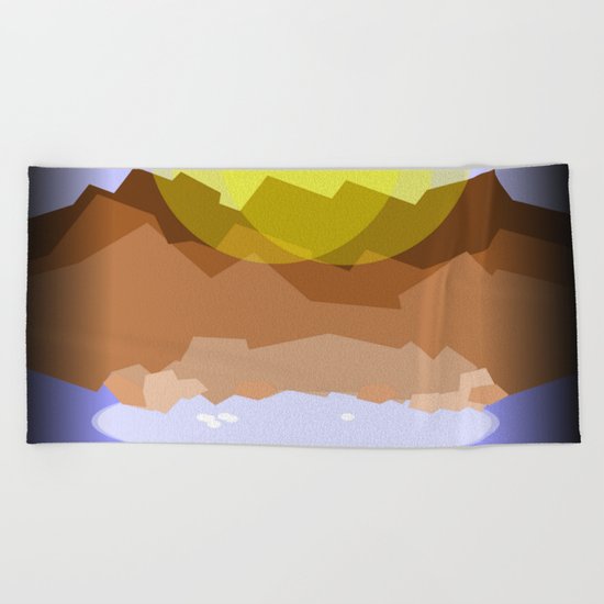 Midnight magical mountain Beach Towel