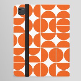 Mid Century Modern Geometric 04 Orange iPad Folio Case