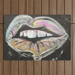 Abstract lips Outdoor Rug