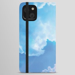 Blue Sky Clouds Print Nature Lover Pattern iPhone Wallet Case