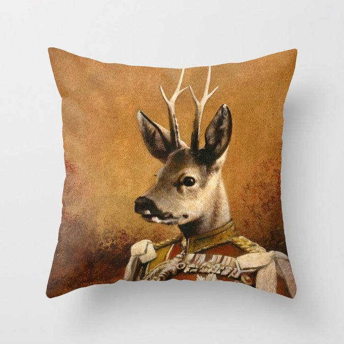 Regal Roe Deer Throw Pillow