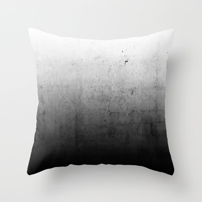 Black Ombre Concrete Texture Throw Pillow