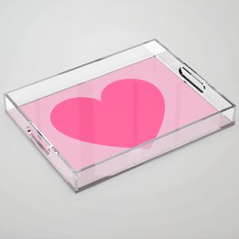 Pink Heart Acrylic Tray