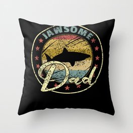 Jawasome Dad Funny Shark Father's Day Gift Throw Pillow