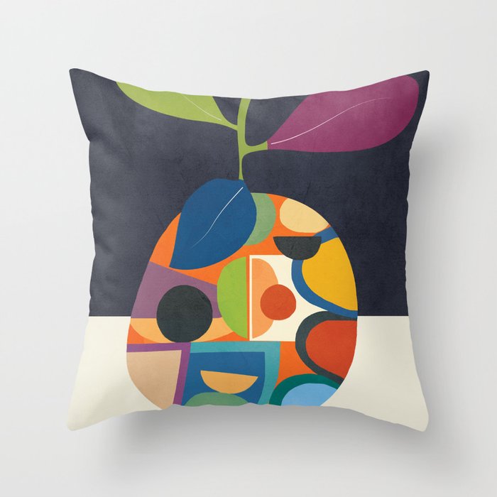Abstract fruit shapes 01 Throw Pillow