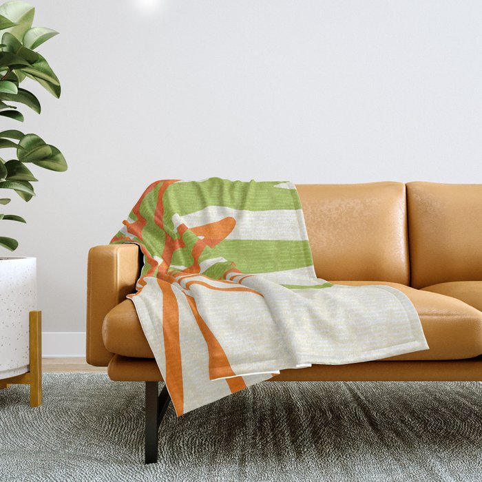 Green and orange throw blanket deals