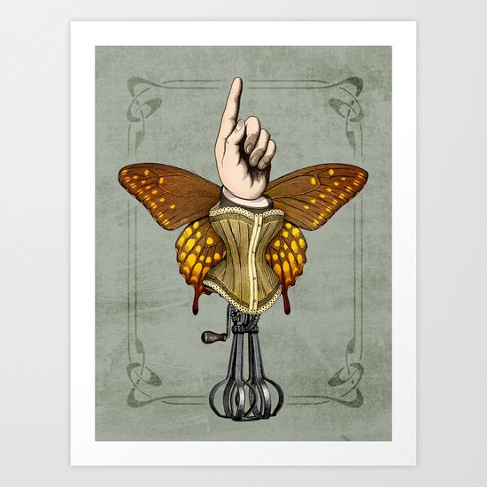 Butterhand Portrait Art Print