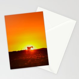 Sunset behind a horse Stationery Card