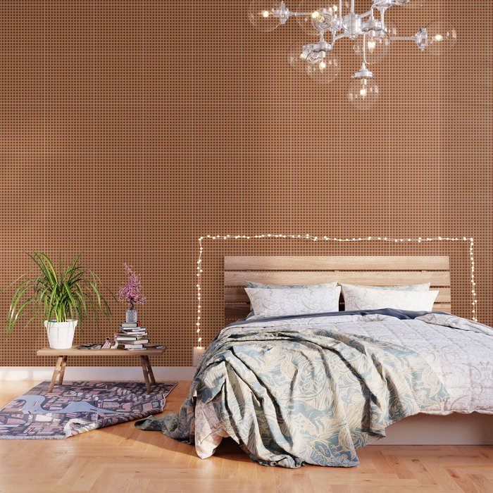 Geometric retro orange pattern Wallpaper