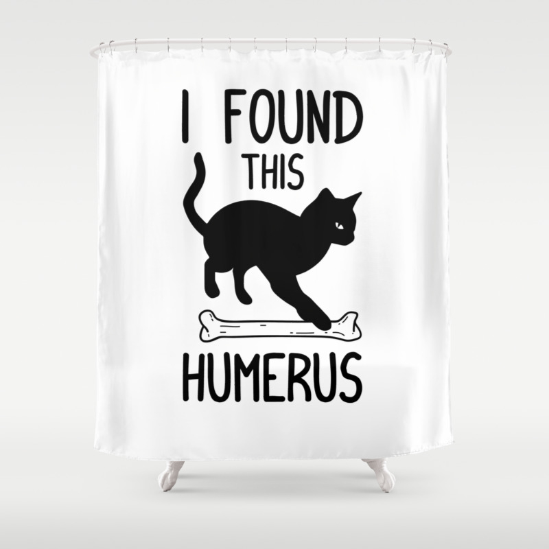 Shirt Cat Pun Funny Cats Shower Curtain, Funny Cat Shower Curtain