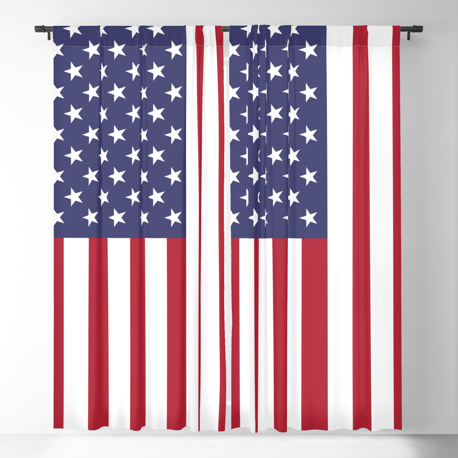 3D Patriot US Flag Blockout Photo Printing 2Panels Curtain Drapes Fabric Window 