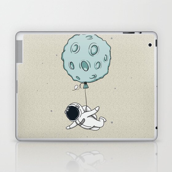 Baby-spaceman Fly With Moon Like A Balloon Laptop & iPad Skin