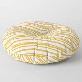 [ Thumbnail: Goldenrod & Lavender Colored Lined/Striped Pattern Floor Pillow ]